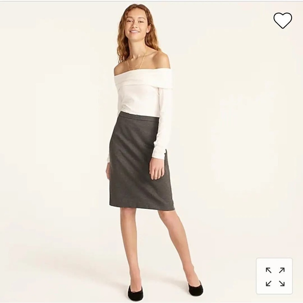 J.Crew EUC NO. 2 Pencil Midi Skirt Heather Gray Size 4 in Stretch Twill Lined